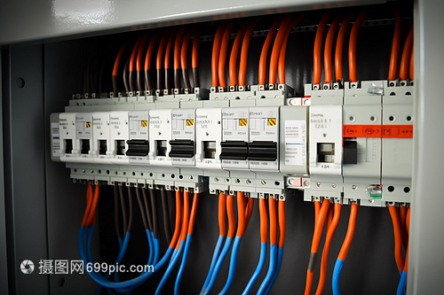 电气联接的艺术与技术 解析带电线连接的电柜摄影图